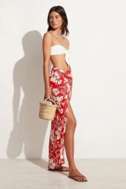FAITHFULL THE LABEL - LULU MAXI SKIRT CAMARA FLORAL PRINT - RED -Layer Outfit 35005965172891 8