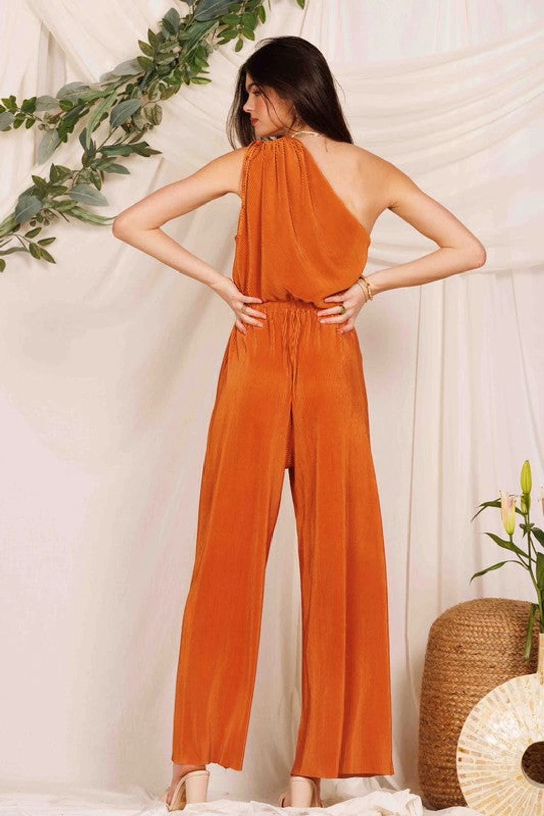 One Shoulder Pleated Jumpsuit 5 One Shoulder Pleated Jumpsuit - Image 3