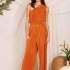 One Shoulder Pleated Jumpsuit -Layer Outfit 35034512851106 1