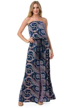 Ariella Printed Jumpsuit W/ Braided Belt - Navy