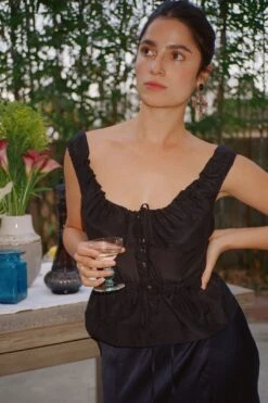 Ilaria Top Black Cotton