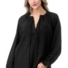 Ariella Long Sleeve Peasant Top - Black 1 Ariella Long Sleeve Peasant Top - Black -Layer Outfit 35640420303010 1