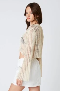 Beachy Knit Button Up Top -Layer Outfit 35867508146334 4