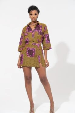 African Print Cherelle Mini Skirt