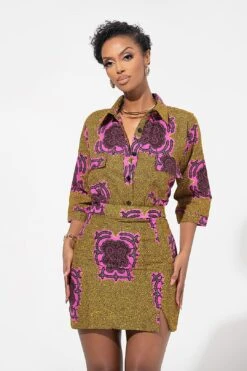 African Print Cherelle Mini Skirt -Layer Outfit 36029651419285 6