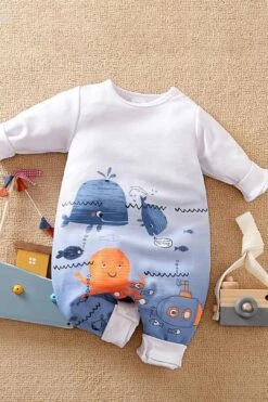 Sweet Sea Animal Printed Baby Jumpsuit