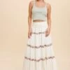 In Loom Embroidered Maxi Skirt In Buttercream