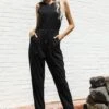 Drawstring Waist Zip Back Sleeveless Jumpsuit -Layer Outfit 36302702870763 1