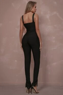 Spliced Openwork Slit Ankle Corset Jumpsuit -Layer Outfit 36379892678891 6