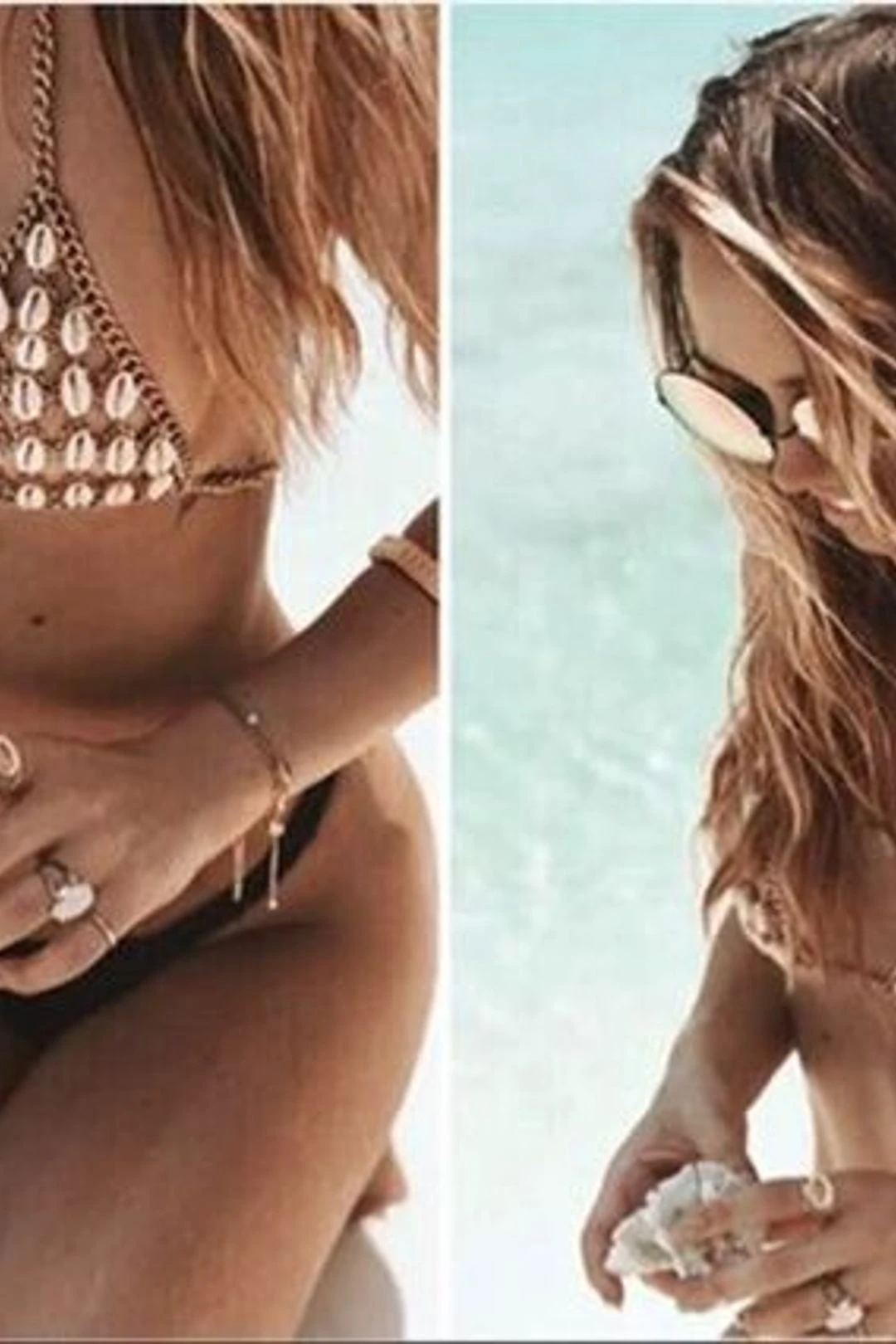 Cowrie Shell Bra Silver Chain Triangle Top With Natural Sea Shells Wear It Alone Or Over A Bikini Top One Size Adjustable Mermaid Body Jewelry 5 Cowrie Shell Bra Silver Chain Triangle Top With Natural Sea Shells Wear It Alone Or Over A Bikini Top One Size Adjustable Mermaid Body Jewelry - Image 3