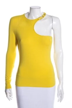 Versace Yellow Off-Shoulder Top SZ 44