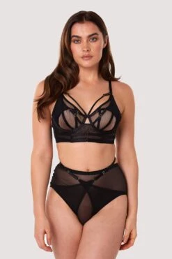 Playful Promises Eddie Black Crossover Wrap Bra 32-36 A-H -Layer Outfit 36526939242648 7