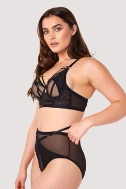 Playful Promises Eddie Black Crossover Wrap Bra 32-36 A-H -Layer Outfit 36526941733016 8
