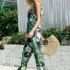 Vacation Sassy Leaf Print Sexy Boho Jumpsuit -Layer Outfit 3680005685326 1