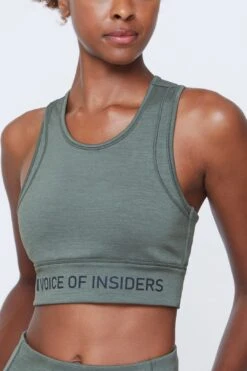 VOI + SeaCell™ “T” Sports Bra | Green Heather -Layer Outfit 36907287838955 1