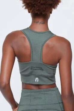 VOI + SeaCell™ “T” Sports Bra | Green Heather -Layer Outfit 36907287937259 2