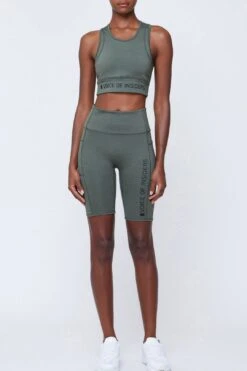 VOI + SeaCell™ “T” Sports Bra | Green Heather -Layer Outfit 36907289313515 5