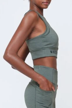 VOI + SeaCell™ “T” Sports Bra | Green Heather -Layer Outfit 36907289903339 4