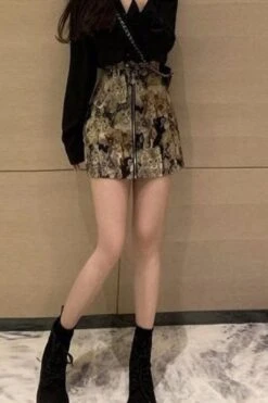 Vintage Cute Tapestry Cats Pattern Tube Mini Skirt -Layer Outfit 36955255701760 5