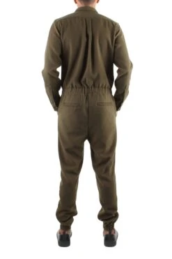 FULL ZIP MILITARY GREEN WOOL JUMPSUIT -Layer Outfit 3699720486996 4