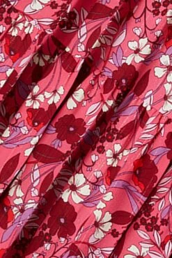 Pull On Skirt In Raspberry Clematis Floral -Layer Outfit 37082750451881 4