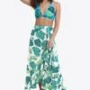 Floral Maxi Skirt In Monstera Floral