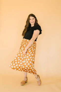 Cleo Rust Floral Maxi Skirt -Layer Outfit 37643714199789 4
