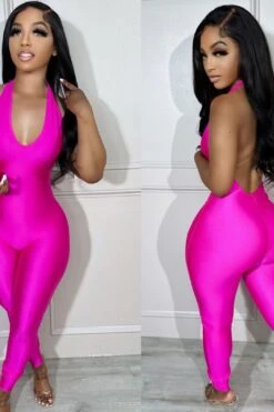 Disco Jumpsuit Fuchsia