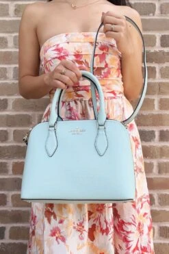 Kate Spade Darcy Small Top Zip Satchel Crossbody Leather Crossbody Blue Glow