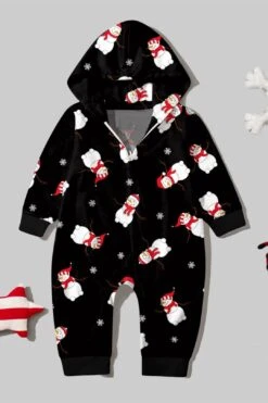 Cool Christmas Snowman Printed Baby Jumpsuit