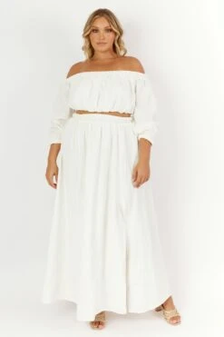 ZORA MAXI SKIRT - WHITE 11 ZORA MAXI SKIRT - WHITE -Layer Outfit 37911837540570 5