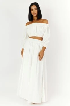 ZORA MAXI SKIRT - WHITE