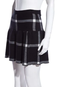 Alice + Olivia Black & White Plaid Wool Skirt SZ XS NWT -Layer Outfit 38124759810285 4