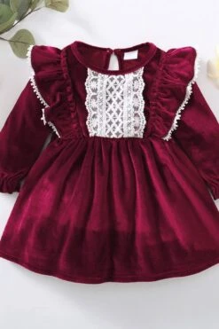 Pretty Christmas Lace Decor Printed Baby Skirts