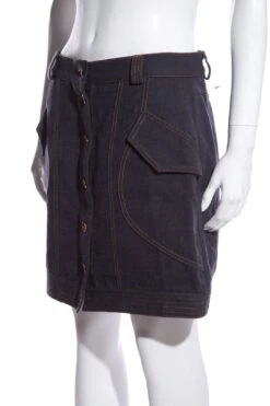 Acler Blue Denim Button Skirt SZ 8 -Layer Outfit 38209243250925 4