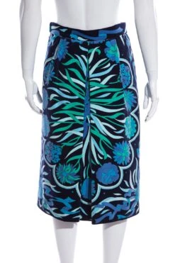 Pucci Multi Blue Velvet Skirt SZ 8 -Layer Outfit 38302886494445 3