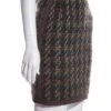 Chanel Boutique Vintage Green & Brown Tweed Mini Skirt SZ 34