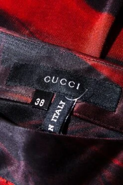Gucci Red & Black Abstract Print Skirt SZ 38 -Layer Outfit 38340878598381 5