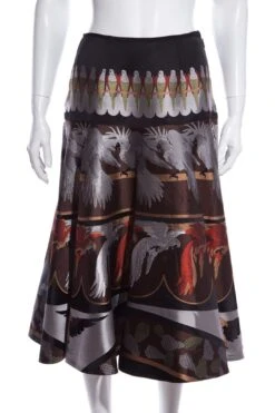 Fendi Multi Cocateau Brocade A-line Skirt SZ 40