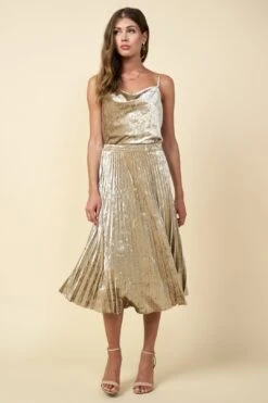 Crushed Velvet Midi Skirt -Layer Outfit 38423264166115 2