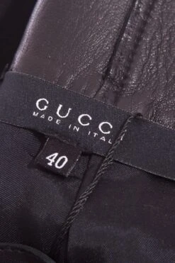 Vintage Gucci Black Leather Skirt SZ 40 -Layer Outfit 38506415816941 6