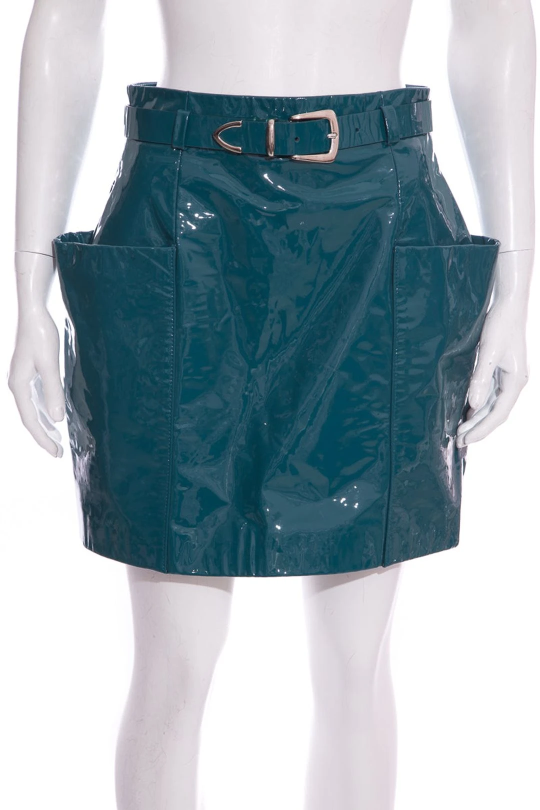 Sally LaPointe Teal Patent Skirt SZ 6 NWT 3 Sally LaPointe Teal Patent Skirt SZ 6 NWT