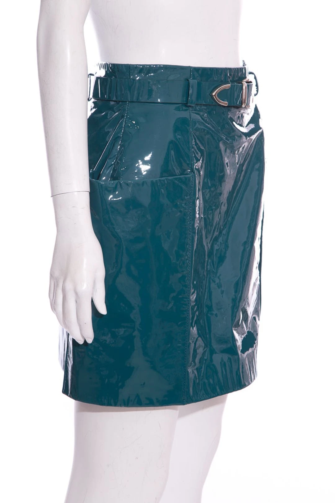 Sally LaPointe Teal Patent Skirt SZ 6 NWT 4 Sally LaPointe Teal Patent Skirt SZ 6 NWT - Image 2