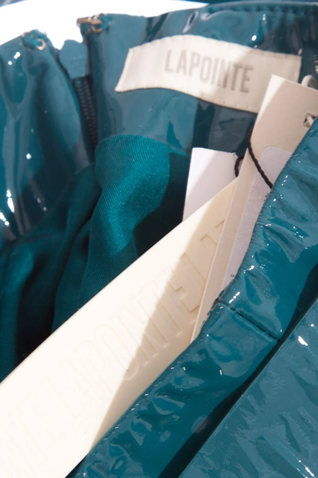 Sally LaPointe Teal Patent Skirt SZ 6 NWT 7 Sally LaPointe Teal Patent Skirt SZ 6 NWT - Image 5