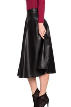 Faux Leather Swing Skirt -Layer Outfit 38517522333940 2