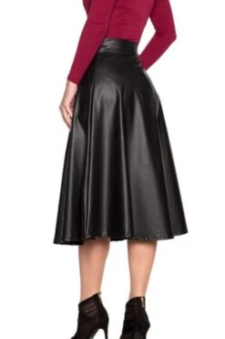 Faux Leather Swing Skirt -Layer Outfit 38517522759924 3