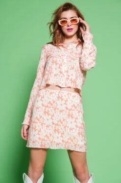 Clementine Floral Print Plissé Mini Skirt -Layer Outfit 38519744364790 3