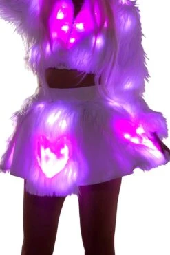 Yeti Light Up Faux Fur Skirt In Hearts -Layer Outfit 38523054063836 3