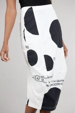 Sig Stretch Column Skirt, White/Black Dot -Layer Outfit 38620128313495 4