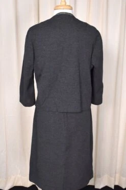 1960s Charcoal Wool Skirt Set -Layer Outfit 38666375659768 4
